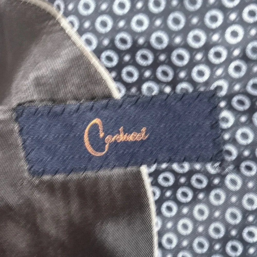 Carducci Sport Coat 38S Slim Fit Gray Plaid Wool Reda Italian 150s Blazer Jacket